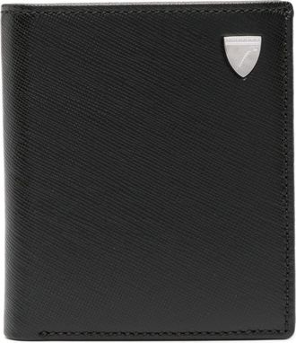 Aspinal of London logo-plaque leather wallet - men - Calf Leather - One Size - Black