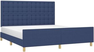 vidaXL Cama Sin Colch&oacute;n Tela Azul 160x200 Cm Vidaxl
