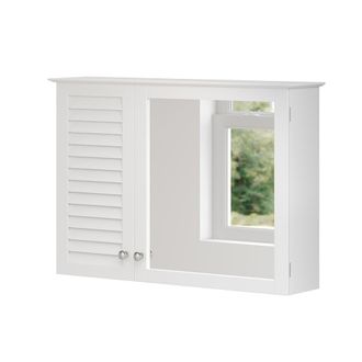 Vicco Armario Con Espejo Para Ba&ntilde;o Riad, Blanco, 68 X 48 Cm Con 2 Puertas
