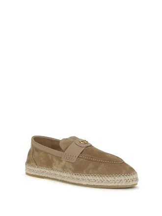 Valentino Garavani Suede with VLogo Signature Espadrille - Beige