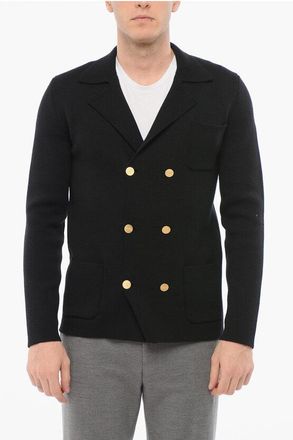Valentino Wool Knit Double-Breasted Blazer size M