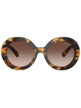 Miu Miu Eyewear Occhiali da sole tondi con effetto tartarugato - Verde