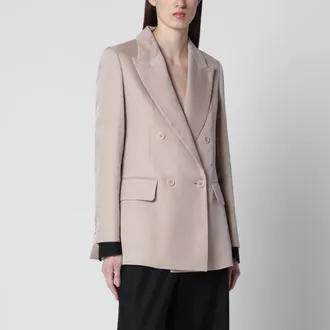 Max Mara Blazer over doppiopetto in lino e organza rosa