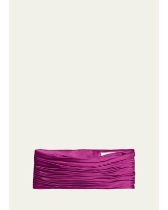 Valentino Garavani Ruched Satin Cummerbund Waistband