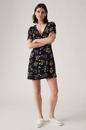 Levi's Miniabito Gianni a maniche corte - Donna - M - Nero / Emmeline Floral Navy Blazer Crepe