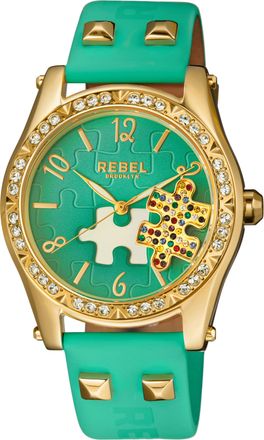 Rebel Rockers Gravesend Teal Dial Leather Watch