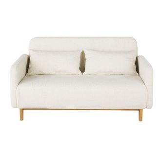 Maisons du monde Sof&aacute; cama de 2/3 plazas con tapizado borreguito crudo