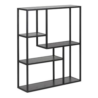 Furniture To Go Seaford Black Metal Wall Shelf with 3 Additional Black Shelves