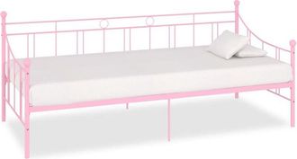 vidaXL Estructura de cama sin colchón metal rosa 90x200 cm Vidaxl