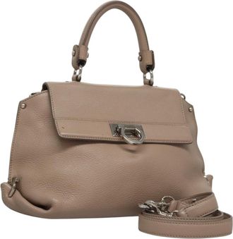 Ferragamo Sofia Satchel Leather Beige Leather Bag (Pre-Owned)