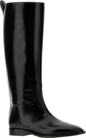 Jil Sander Womens Black Leather Lune Boots 001 Stivali
