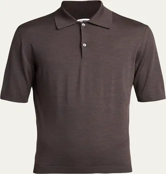 Jil Sander Mens Lightweight Wool Polo T-Shirt