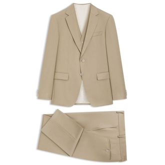 BOSS Three-piece slim-fit suit in virgin-wool serge