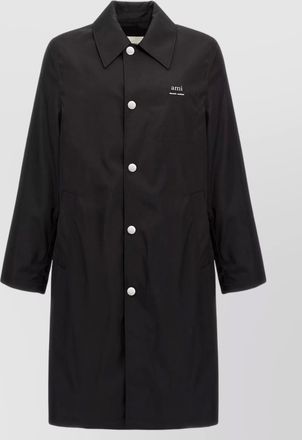 Ami collared trench coat front pocket