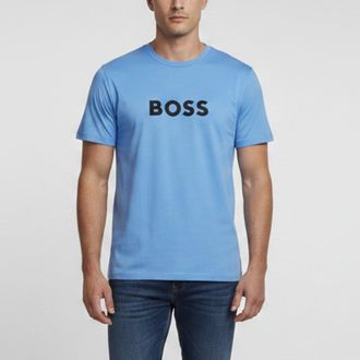 HUGO BOSS Beach Blue Logo Print Jersey Sun Protection T-Shirt