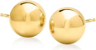 Ross-Simons Italian 12mm 18kt Gold Over Sterling Ball Stud Earrings