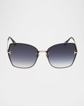 Tom Ford Nickie Metal Butterfly Sunglasses