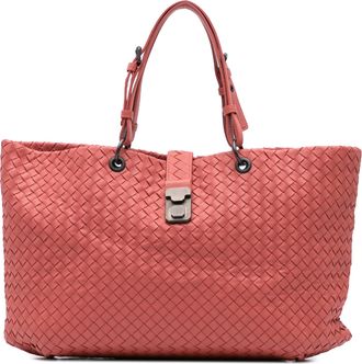 Bottega Veneta Pre-owned Womens Intrecciato Large Tote Woven Leather - Brown - One Size