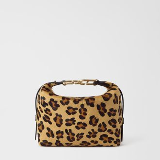 Furla Tonie Borsa A Spalla M Toni Cioccolato Marrone Pelle Di Vitello Effetto Cavallino Con Stampa Leopardo Donna