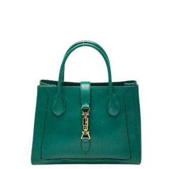 Gucci Pre-owned Jackie 1961 Leren Handtas - Dames - Pre-owned - Groen - Maat: ONE Size Leer