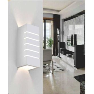 Trade Shop Trade Shop - Applique Parete Up E Down In Gesso Verniciabile Rettangolo Intagliato G9 Gs-e52