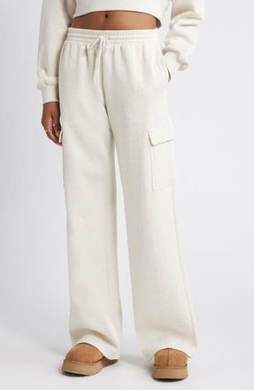 BP. Baggy Wide Leg Cargo Sweatpants in Beige Oatmeal Light Heather at Nordstrom, Size Xx-Small