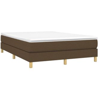 vidaXL Vidaxl - Cama Box Spring Con Colch&oacute;n Tela Marr&oacute;n Oscuro 140x190 Cm