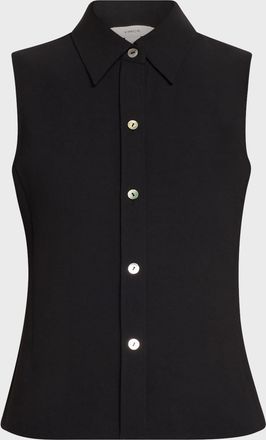 Vince Sleeveless Button-Front Top