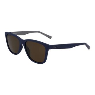 Ferragamo Sunglasses, male, Blue, 57 MM, Rectangular Sunglasses