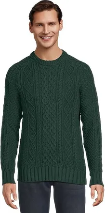 L.L.Bean Signature Cotton Fisherman Sweater Mens Clothing Deepest Green : 2XL