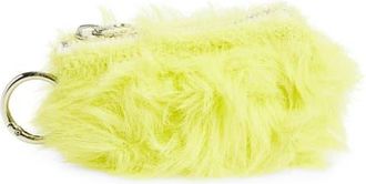 Verloop Faux Fur Pouch Bag Charm in Lime at Nordstrom