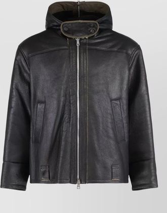 Our Legacy sheepskin aviator jacket hood and belt