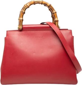 Gucci Pre-owned Handbags, female, Red, Size: ONE SIZE Pre-owned Leather Handbag