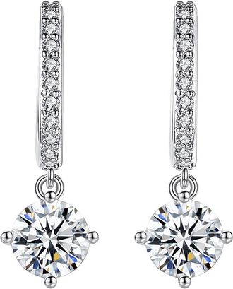 Generic Hoop Earrings For Women Light Small Accessories Fashionable Earrings Temperament Cute Zircon Womens Silver Earring Set (Silver, 0. 65x0. 65cm)