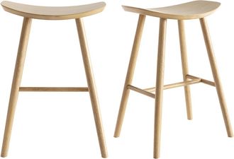 Miliboo Set De 2 Taburetes De Cocina De Madera Clara 65 Cm Demory