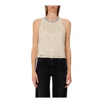 Liu Jo Sleeveless Tops, female, Beige, Size: M Tank Top