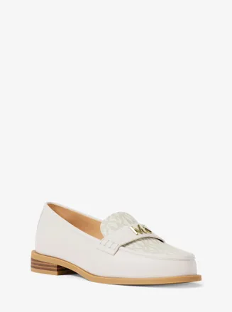 Michael Kors Lex Leather and Signature Logo Loafer