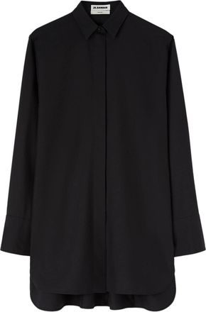 Jil Sander long-sleeve silk shirt - women - Silk - 32 - Black
