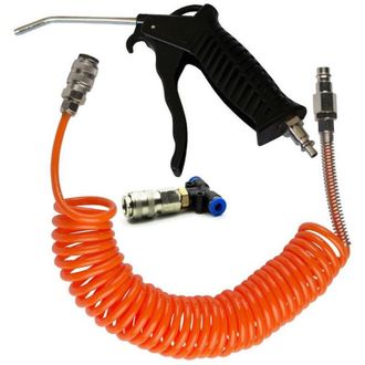 Trade Shop Trade Shop - Tubo Aria Compressa Flessibile Per Compressore 5mt + Pistola Soffiaggio