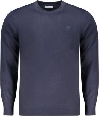 North Sails Truien & Vesten, Heren, Blauw, XL, Nylon, Blauwe Nylon Sweater met Borduurwerk
