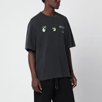 Off-white T-shirt vintage black con stampe logo