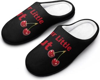 Generic Your Little Slut Mens House Slippers Memory Foam Washable Cotton Slip on Home Shoes