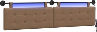 vidaXL Cabecero Colgante Con Luz Led Capuchino Cuero Sint&eacute;tico Vidaxl