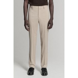 Mango Super Slim Fit Stretch Suit Pants in Beige at Nordstrom, Size 34