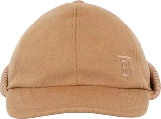 Burberry Kasjmier Beige Pet met Klep - Heren - Petten - Bruin - S - Kasjmier - Accessoires