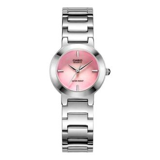 Casio Analogue Series Quartz 19mm Silver/Pink Stainless Steel Strap LTP-1191A-4C