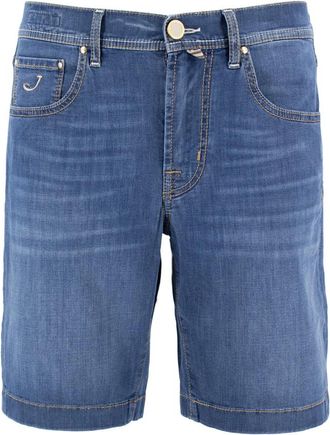 Jacob Cohen Nicolas Slim 5 Pocket Bermuda Shorts - Heren - Denim shorts - Blauw - W35 - Katoen - Korte Broeken