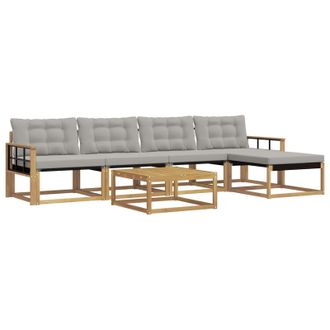 vidaXL Conjunto De Sof&aacute;s De Exterior 6 Pcs Blanco Y Gris Claro Vidaxl