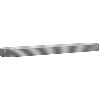 vidaXL Jardinera Arriate Acero Galvanizado Gris 544x100x36 Cm Vidaxl