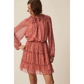 des petit hauts Korte jurk met bloemenprint en ruches, VELMA